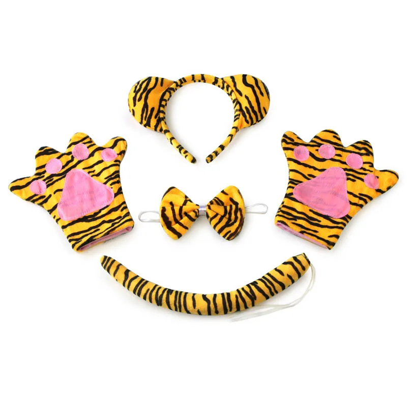 

Kid adult Animal Tiger Cosplay Headband Tie Tail tail Set Children birthday Party Props Costume Christmas Halloween gift