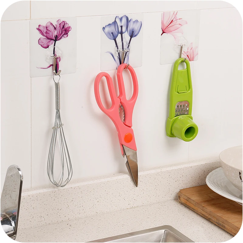 3 шт./компл. креативный держатель для хранения в цветочек крючки на клейкой основе