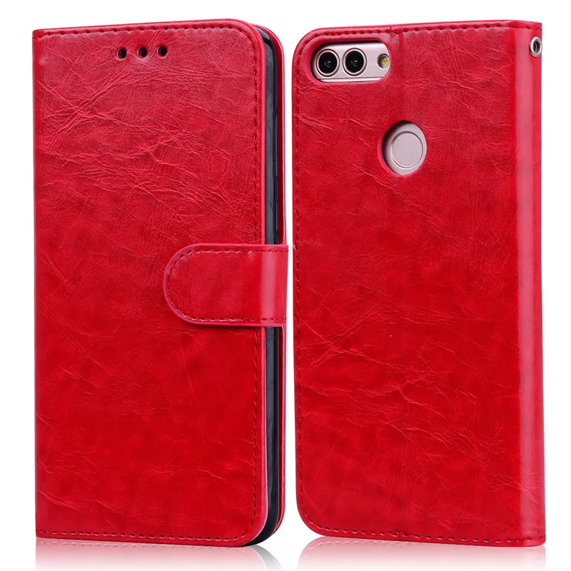 Red Чехол на huawei P Smart FIG-LX1 чехол мягкий силиконовый роскошный кожаный бумажник флип-чехол для телефона для huawei P Smart чехол 5,65 чехол - Цвет: Red