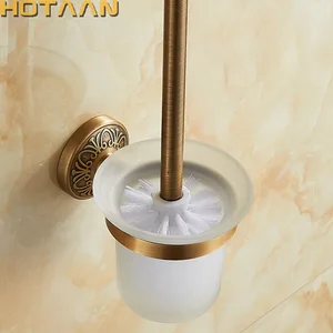 Античный латунный цветной настенный Твердый алюминиевый антикоррозийный держатель для туалетной щетки для ванной комнаты Набор аксессуаров для ванной комнаты