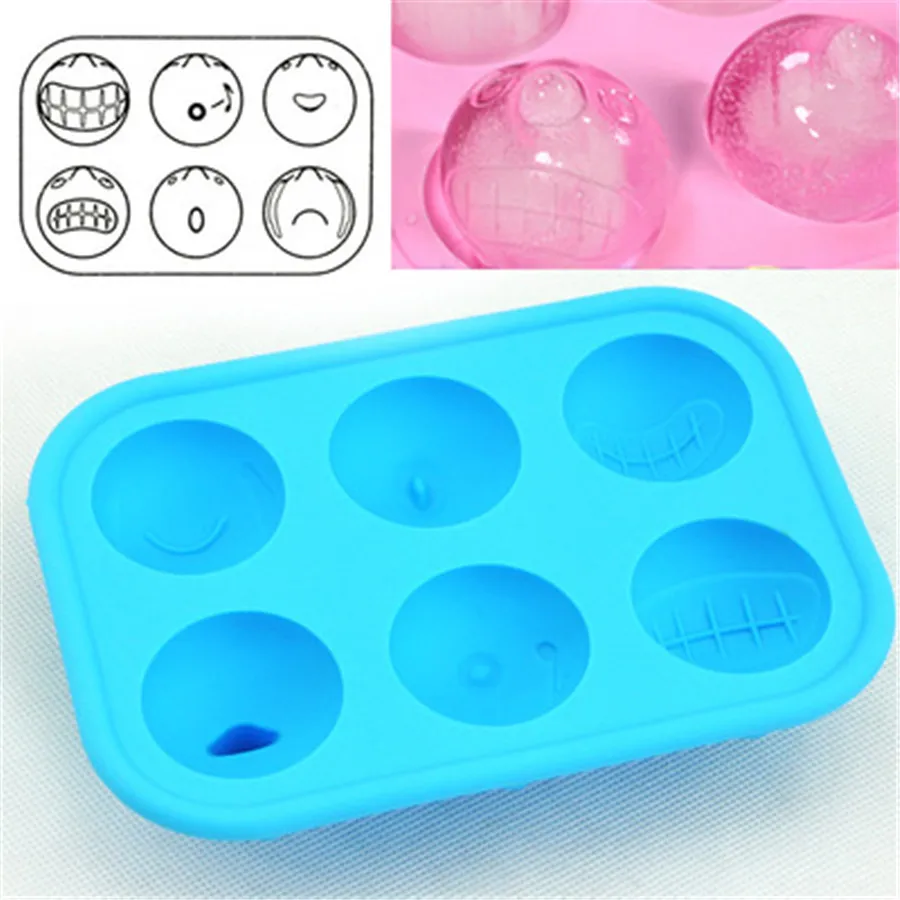 2 шт./лот форма для льда Форма ледяных кубиков сделает забавное лицо силиконовая