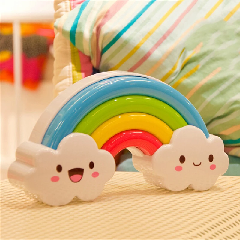 Радужный звуковой сенсор ночник с настенной наклейкой AA на батарейках