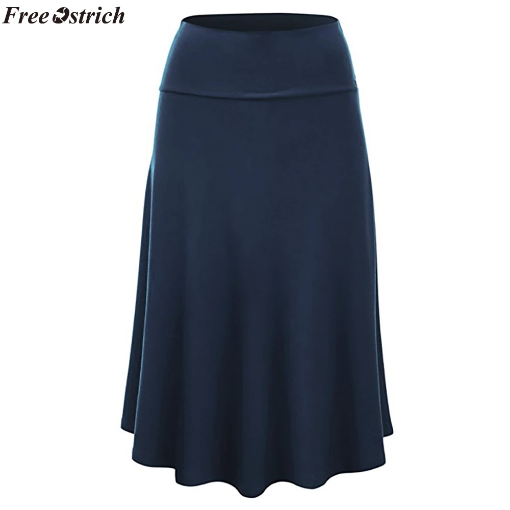 Женская длинная юбка FREE OSTRICH faldas mujer moda однотонная плиссированная размера плюс с