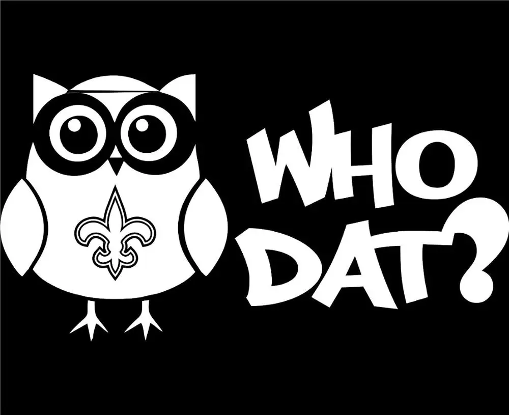 2pcs Black/White Who Dat? Owl - 7&quotx 3 3/4&quot Vinyl Die Cut Decal / Bumper Sticker For Windows Trucks Cars Laptops Etc. | Автомобили