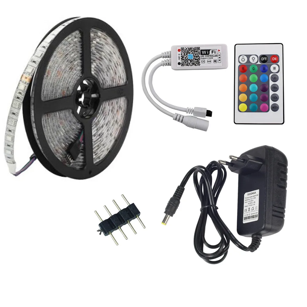 20 м 5050 RGB WIFI контроллер Светодиодная лента 5 10 15 60led/м Водонепроницаемая Неоновая