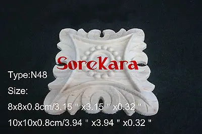 N48 10x10x0 8 см деревянная резная длинная квадратная аппликация Цветочная рамка