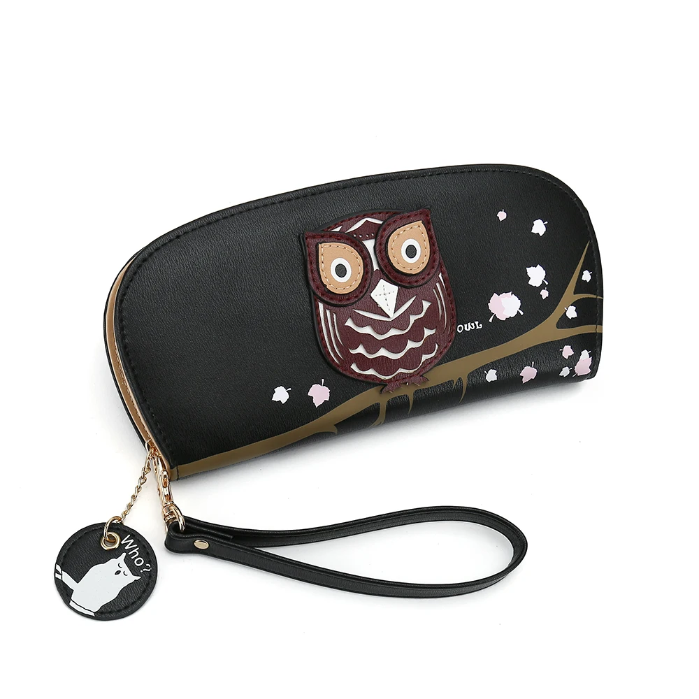 Женский кошелек с рисунком из мультфильма, женские кошельки с совой, роскошный бренд, известный дизайнер, новинка, модный кошелек для женщин, милый кошелек на молнии с аниме для девушек