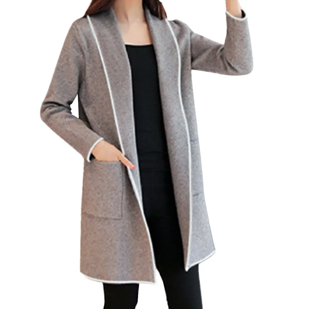 knitted Cardigan Women autumn Winter Loose Elegant Windbreaker Sweater Coat long fashion casual d90709 |