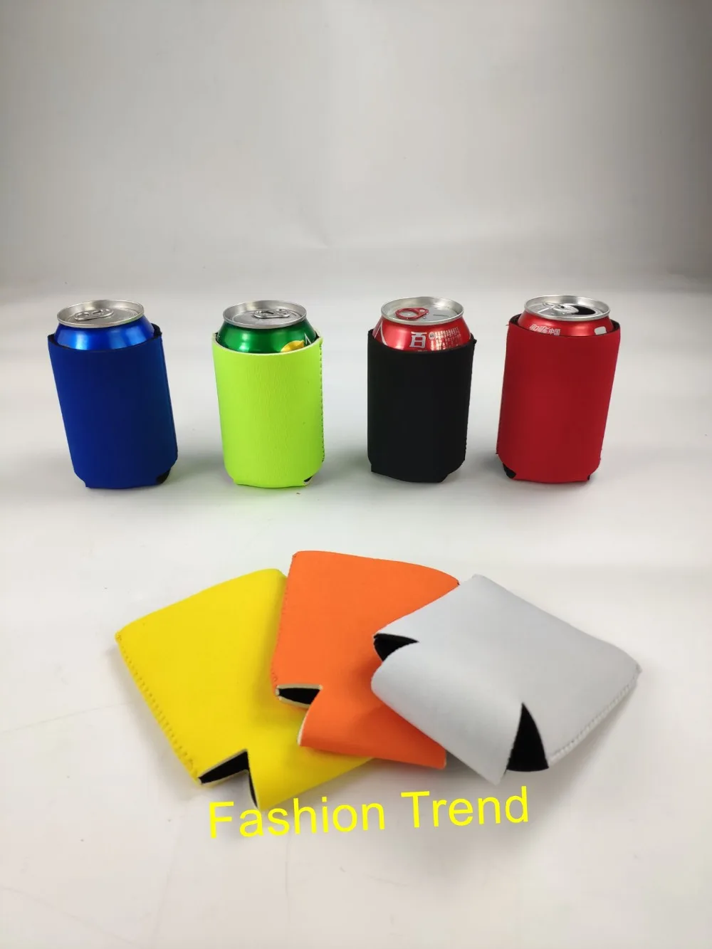 50pcs/lot hot selling 7 colors mixed sublimation neoprene can cooler stubby holders monogram vinyl foldable coolie | Дом и сад