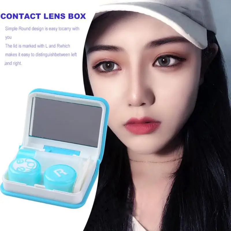 1Pcs Portable Fashion Travel Contact Lens Case Invisible Glasses Container Holder Storage Box With Mirror Hot Sale | Красота и
