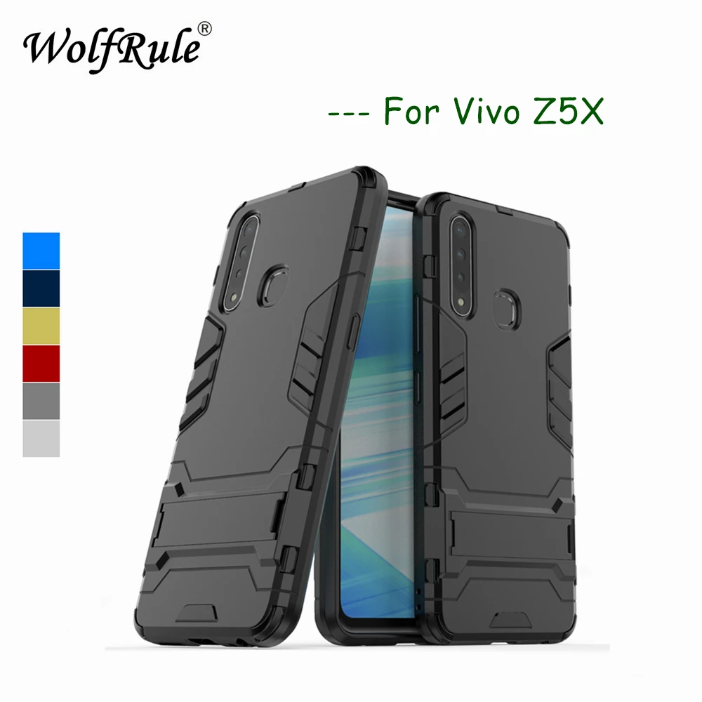 

Противоударный чехол для Vivo Z5X, мягкий резиновый + пластиковый чехол, чехол для телефона Vivo Z5X, подставка для телефона, Funda Vivo Z5X V1911A V1919A
