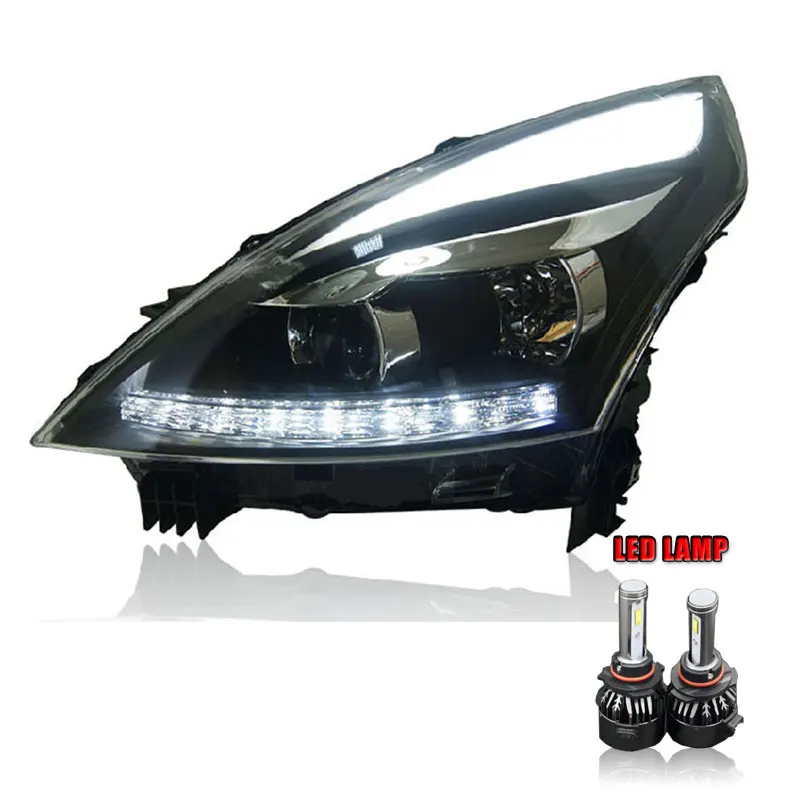 2 шт. светодиодный фары для Nissan Teana 2008-2012 светодиодный автомобильный фонарь ангельские глазки ксенон HID комплект Противотуманные фары светодиодный дневные ходовые огни - Цвет: ALL LED