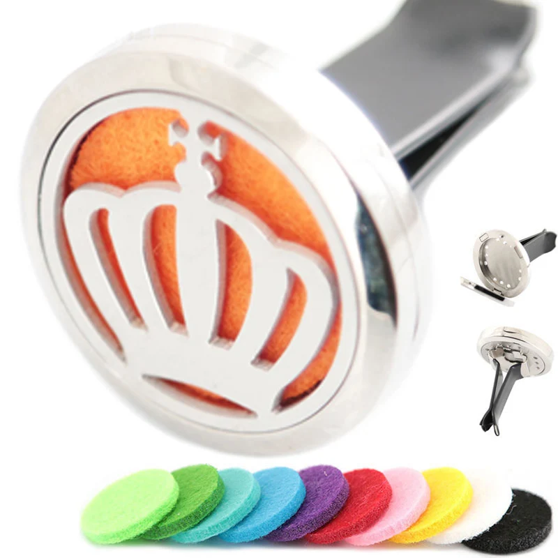 Pumpkin 30mm Essential Oil Car Diffuser Locket Vent Clip 316L Stainless Steel Pendant Send 10pcs Pads as Gift | Украшения и