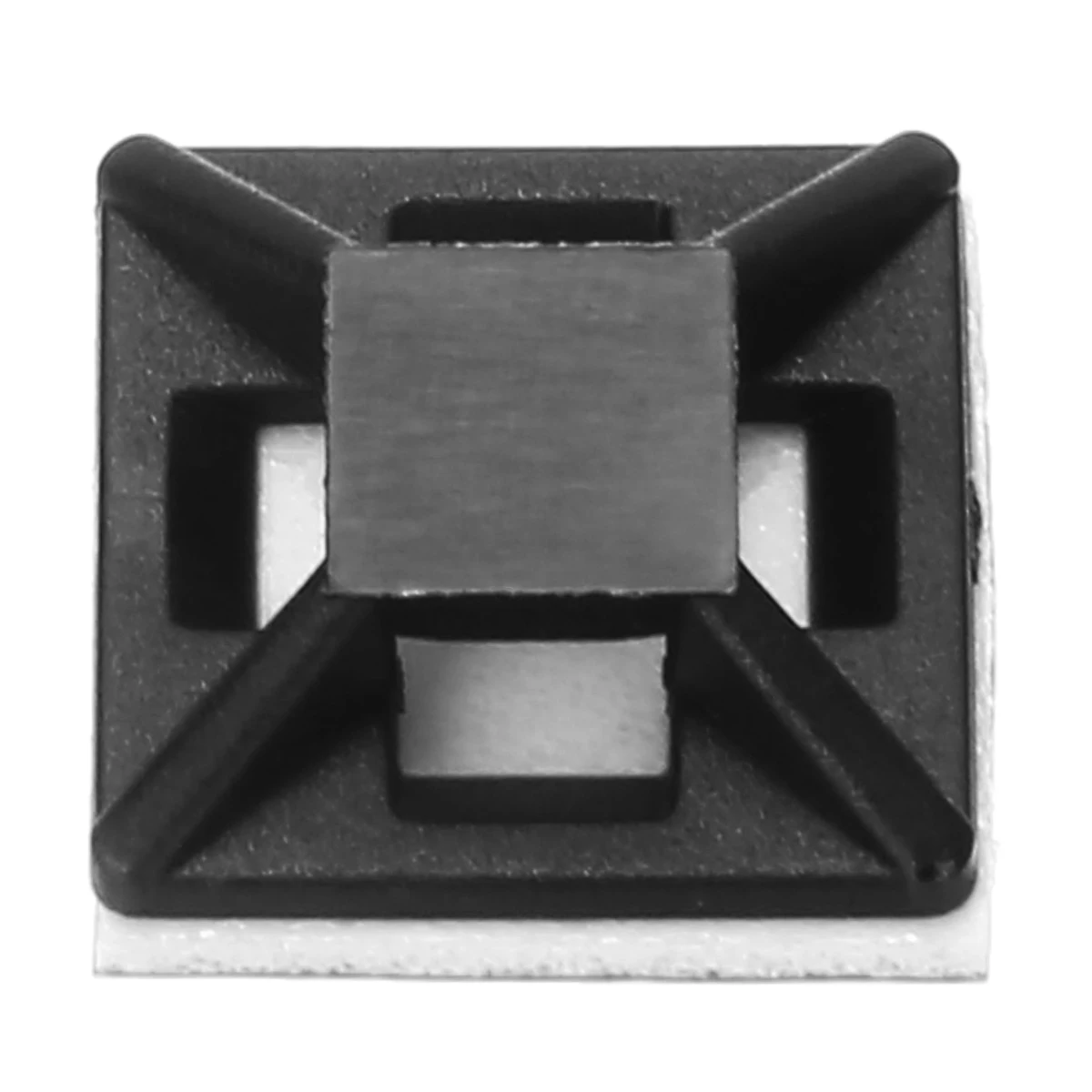 Pohiks 100pcs Square Self Adhesive Cable Tie Base Mounts Bases Sticky Socket 12.5mm