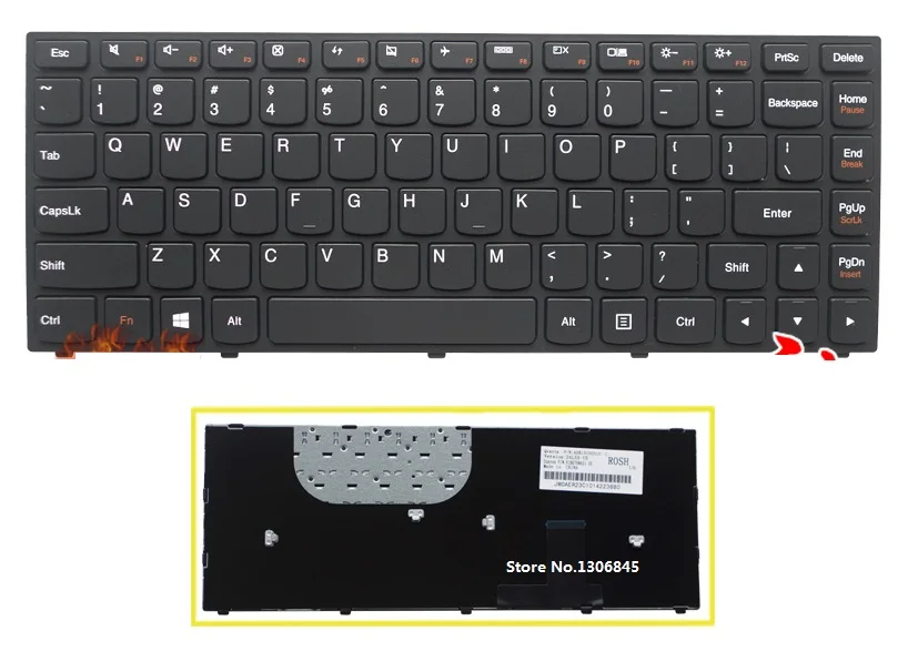 

SSEA New US Keyboard English For Lenovo Yoga 13 YOGA13 laptop black keyboard