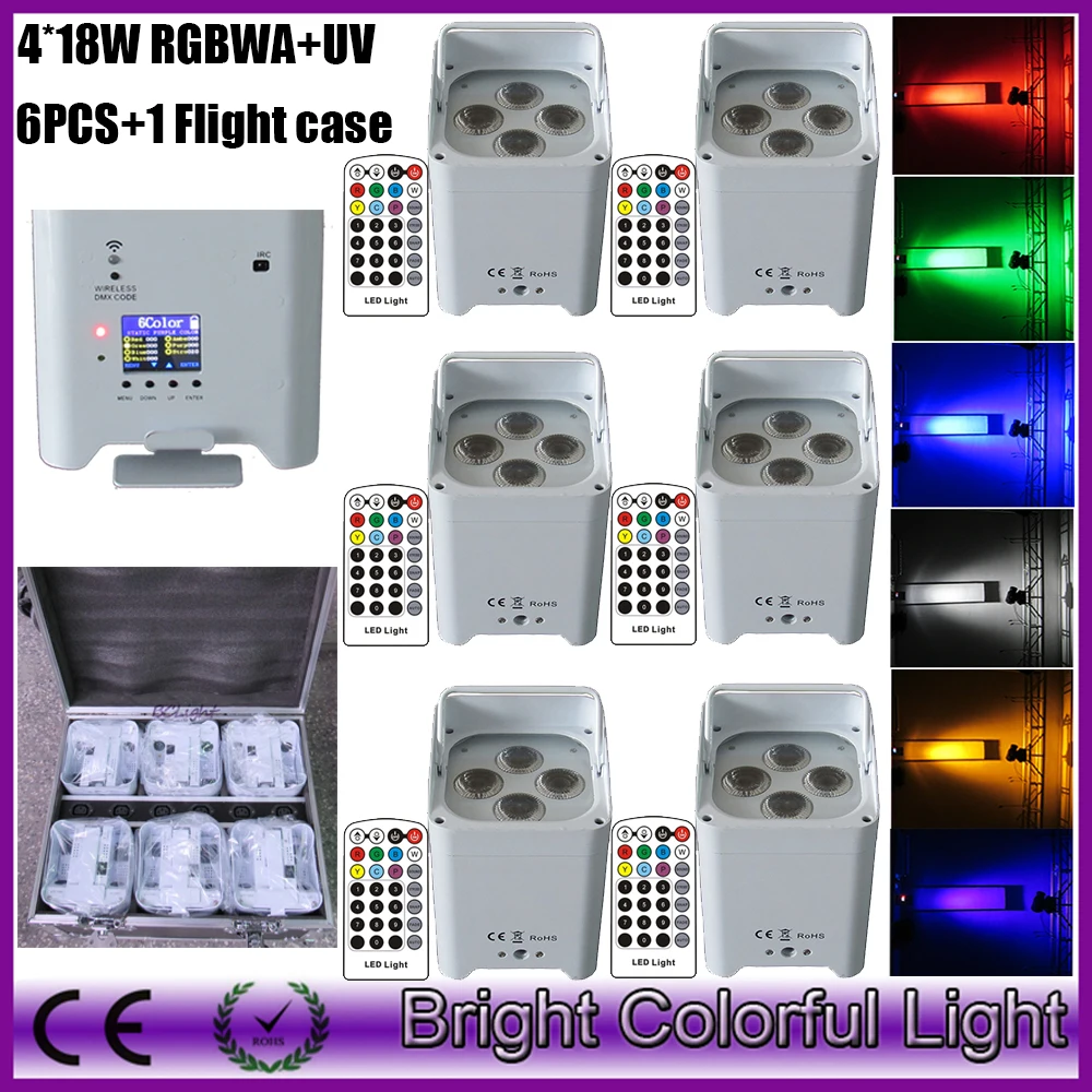 DJ Freedom Par Hex-4 6 в 1 RGBWA + UV 4*18 Вт мини перезаряжаемый светодиодный светильник с