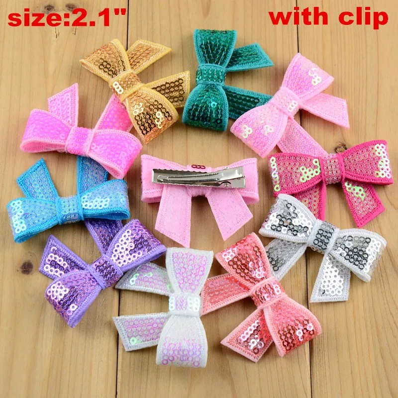 Заколки для волос с блестками и бантом девочек 100 шт./лот 2 1 дюйма|bow hairpin|bow appliquehair