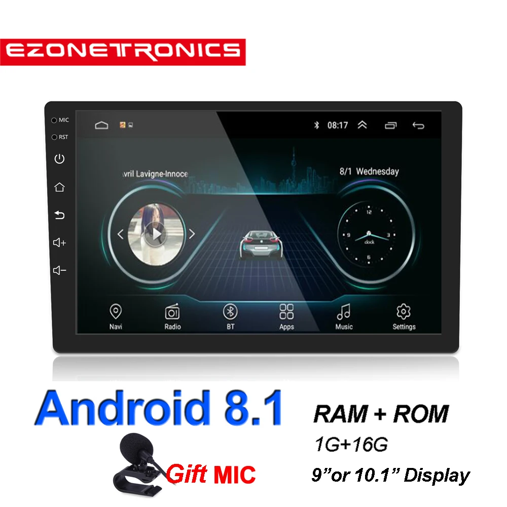 Автомагнитола 2 Din Android 8 1 GPS навигация автомобильное радио стерео 9/10 дюймов 1024*600