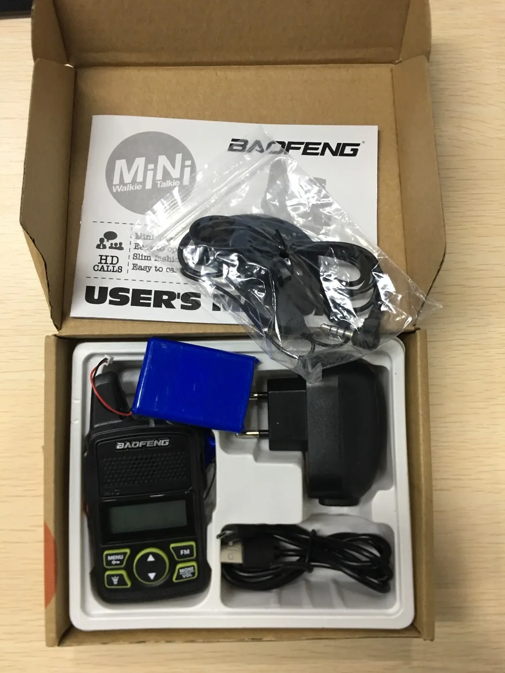2 шт. BAOFENG BF-T1 мини UHF Walkie Talkie дети Ham CB радио BAOFENG T1 USB зарядное устройство bf t1 КВ трансивер любительский двухстороннее радио