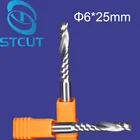 Бесплатная доставка 5 шт. твердосплавная Концевая фреза с одной канавкой спиральная ЧПУ фреза концевые фрезы 6 мм 25 мм