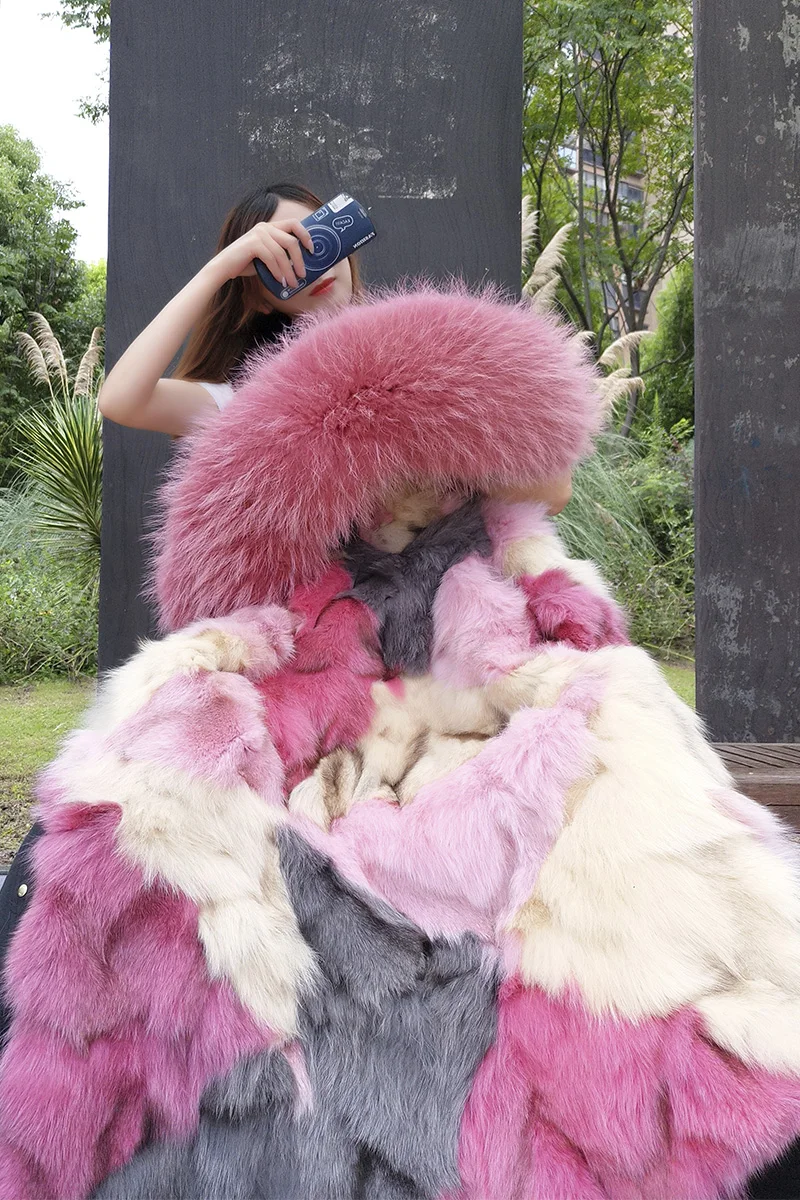 Long Parka Winter Jacket Women Real Fox Fur Coat Big Natural Raccoon Collar Hood Thick Warm Liner Streetwear Luxuty Brand | Женская