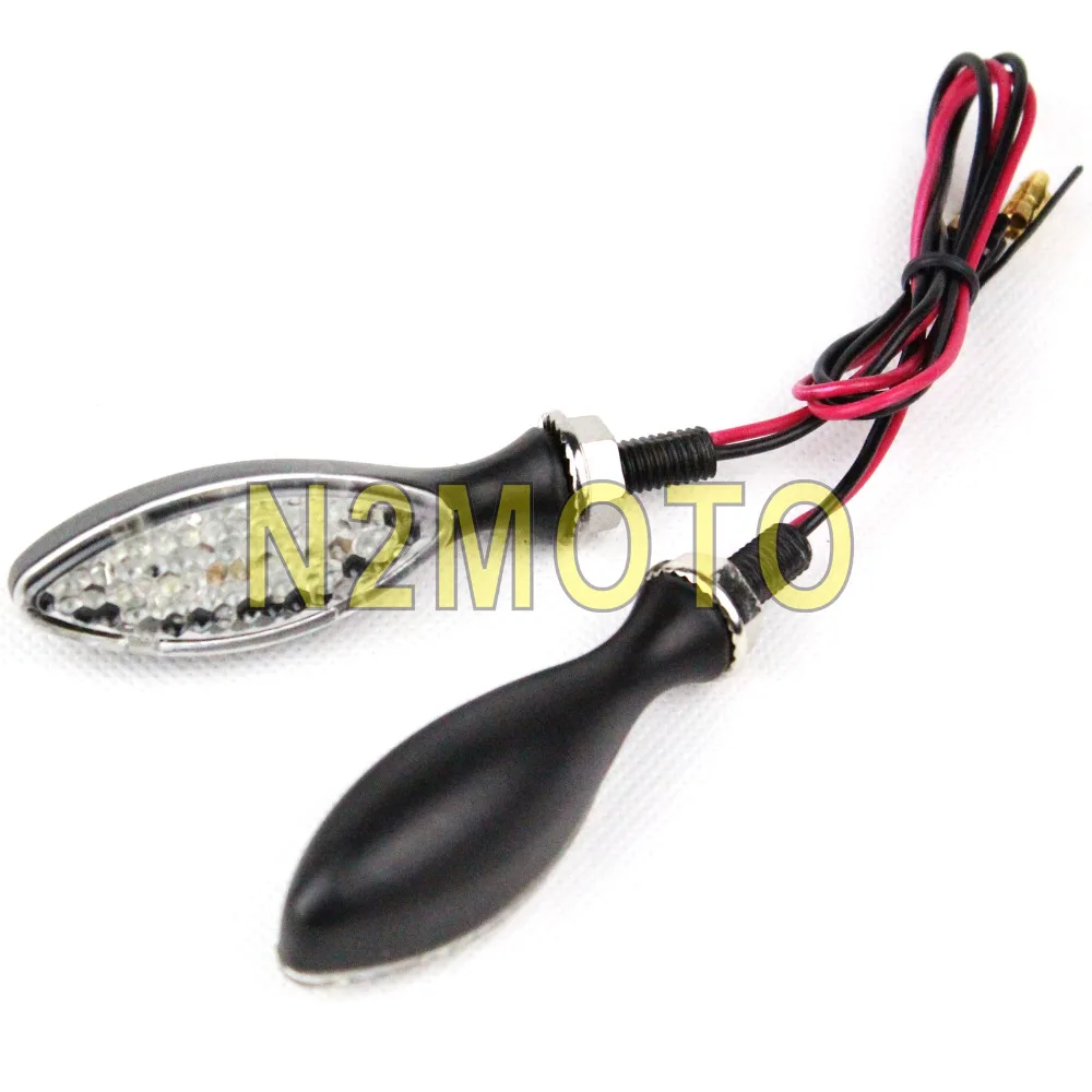 

Motorcycle Black Mini Turn Signal Light White Flasher for Honda Yamaha Suzuki Kawasaki
