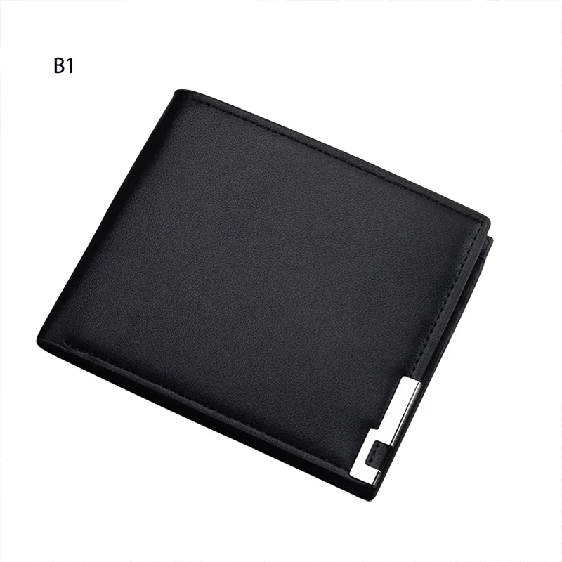 SLD81-B1 Новые сумки мужской кожаный кошелек мужской модный двойной мужской короткий кошелек для карт кошелек из искусственной кожи для мужчин держатель для карт кошельки для монет - Цвет: SLD81-B1