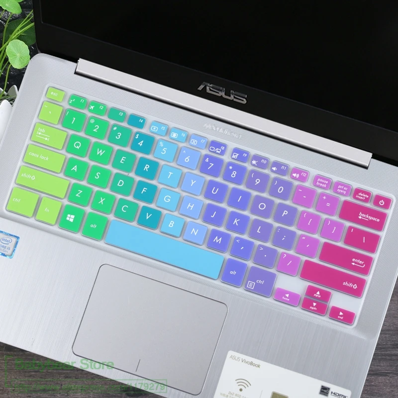 rainbow Клавиатура протектор кожного покрова 14 дюймов для ноутбука Asus Vivobook E406Sa A407Ub X411U X411Uf Pu404U X405Ur A407Ub R421 S410 X411 X407 - Цвет: rainbow