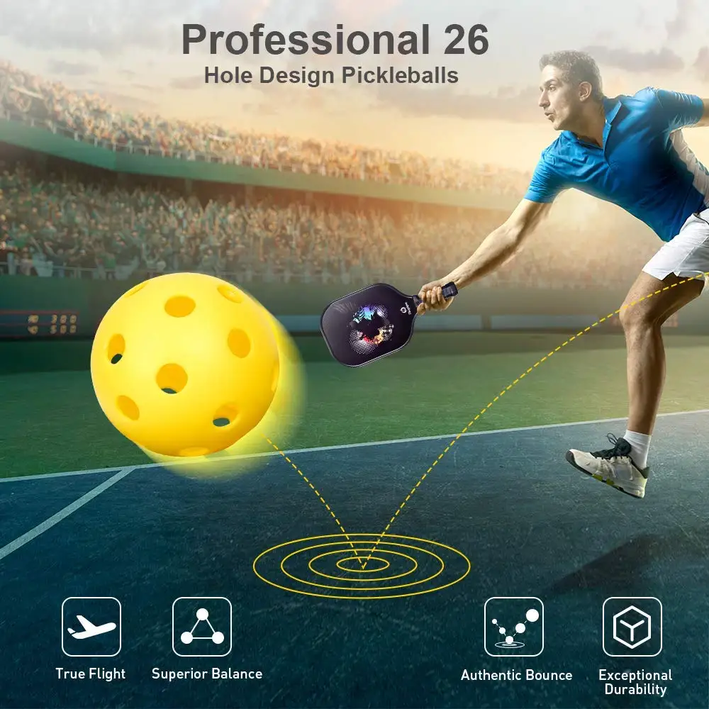 Новая графитовая весла Pickleball 2 Paddles 4 шарики из углеродного волокна для лица
