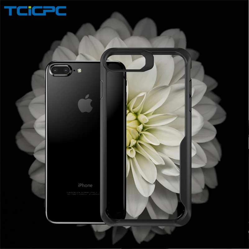 Для iPhone 6 S 7 8 чехол Прозрачный HD тонкий полная защита акриловые Жесткие защитные