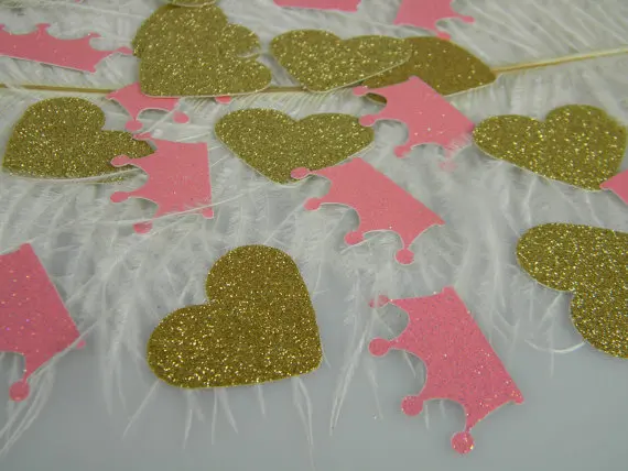 

glitter Princess Crowns table Confetti Baby girls First Birthday wedding scatters party decorations Scrapbooking Embellishment