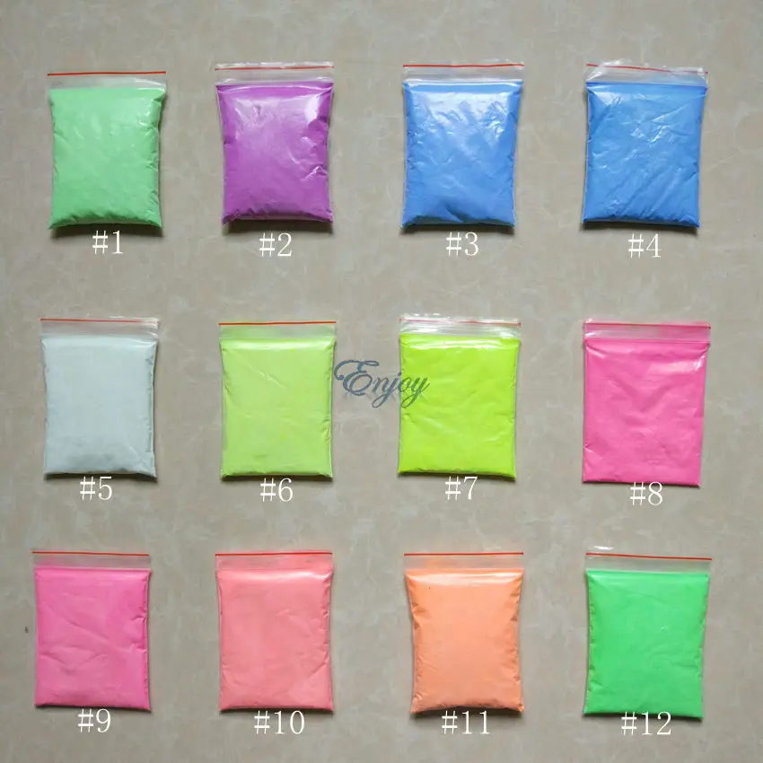 100 г/лот светящийся пигмент фосфорный порошок фотолюминесцентный 10 цветов X г для