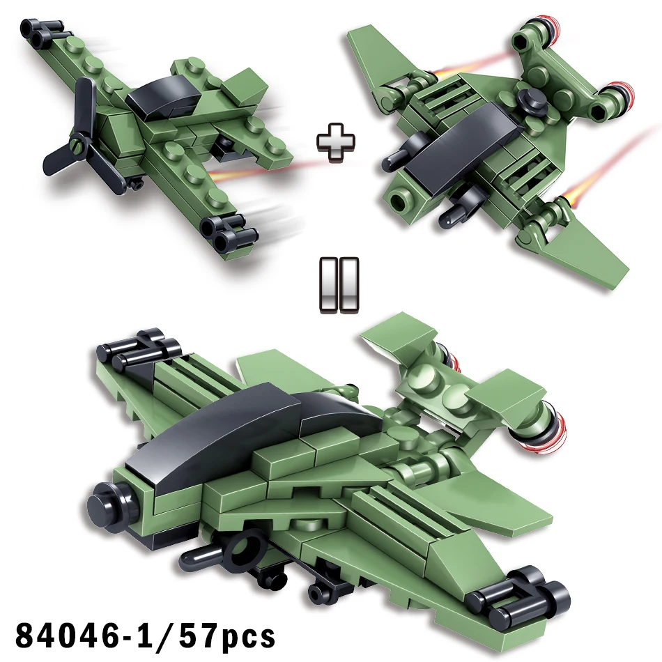 363 + шт Военная армейская Серия автомобиль-вертолет строительный блок корабль