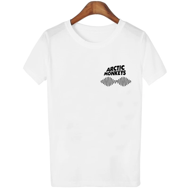 Белая женская футболка с принтом «Arctic Monkeys», летние топы с коротким рукавом и круглым вырезом, женская футболка в стиле панк-рок с буквенным принтом, женская футболка