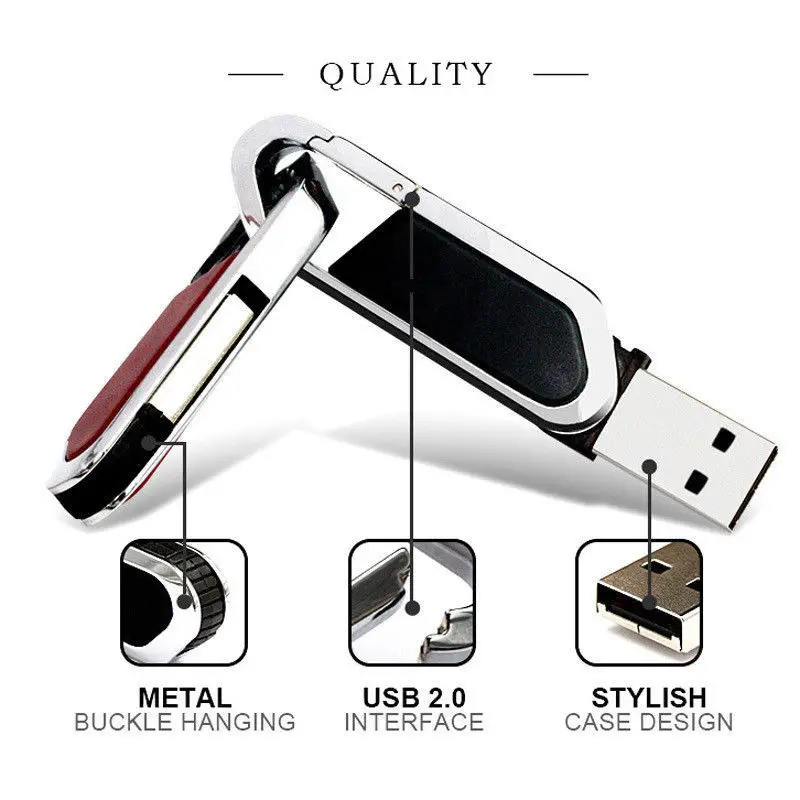 USB флеш накопитель VicSoul кожаный карабин флешка 16 ГБ 32 64 128 2 0 флешка|USB