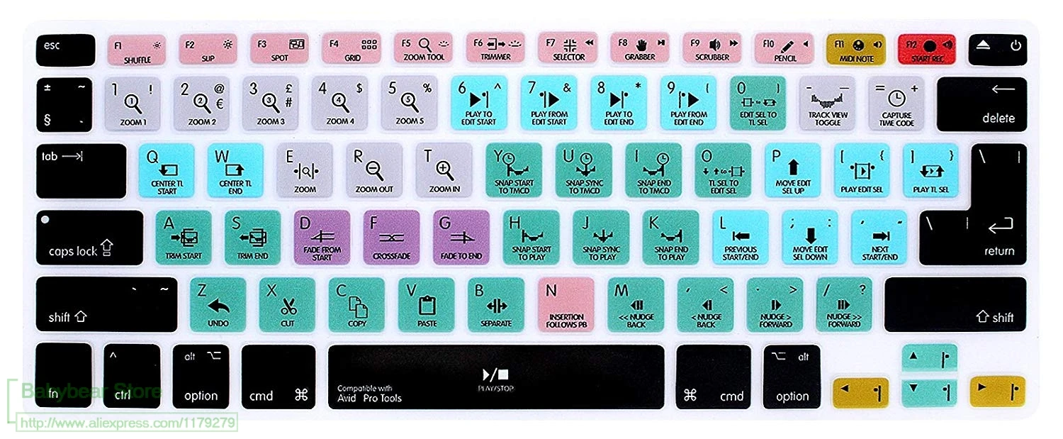 Avid Pro инструменты функциональные сочетания клавиш силиконовый чехол для старого