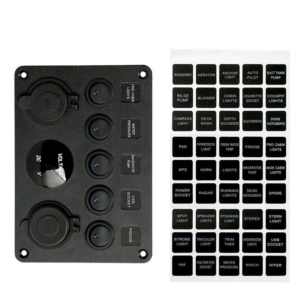 5 Gang 12V 24V Inline предохранителей светодиодный автомобильный клавишный выключатель