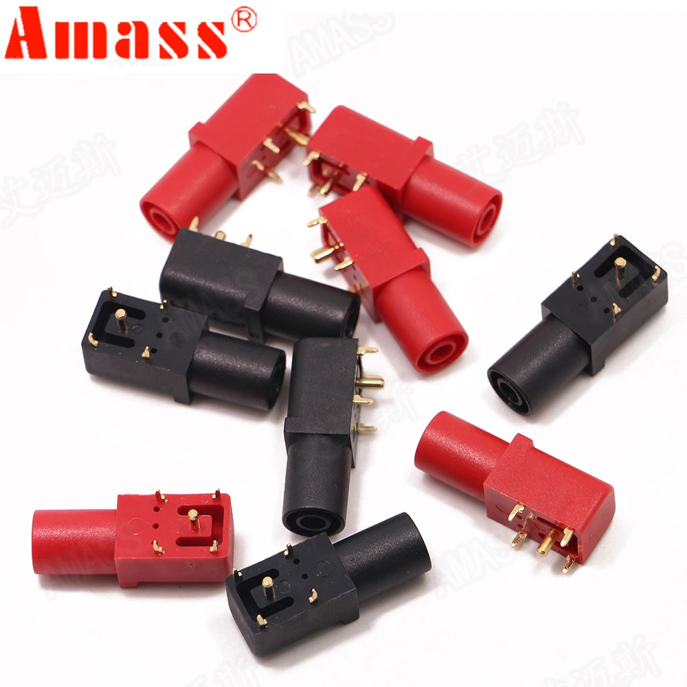 4 шт. Amass Banana Socket чистая медь позолота 24 245 мм 90 градусов PCB панель безопасный PA