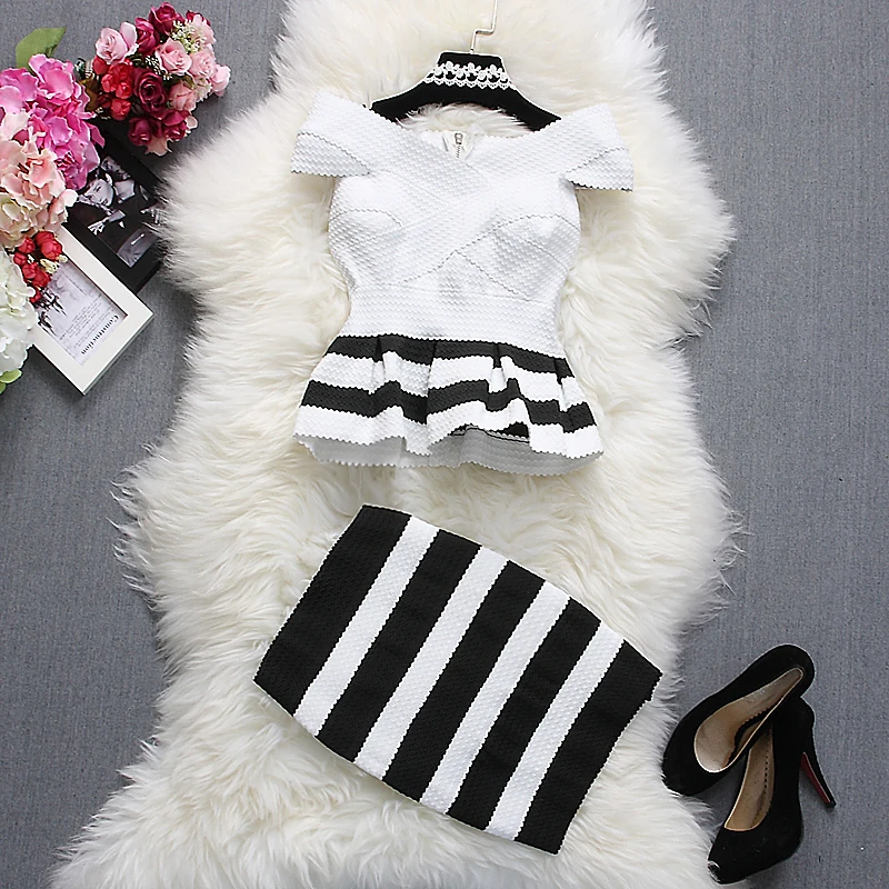 Женский комплект из топа и юбки с коротким рукавом рюшами|skirt set|top and skirt setset fashion |