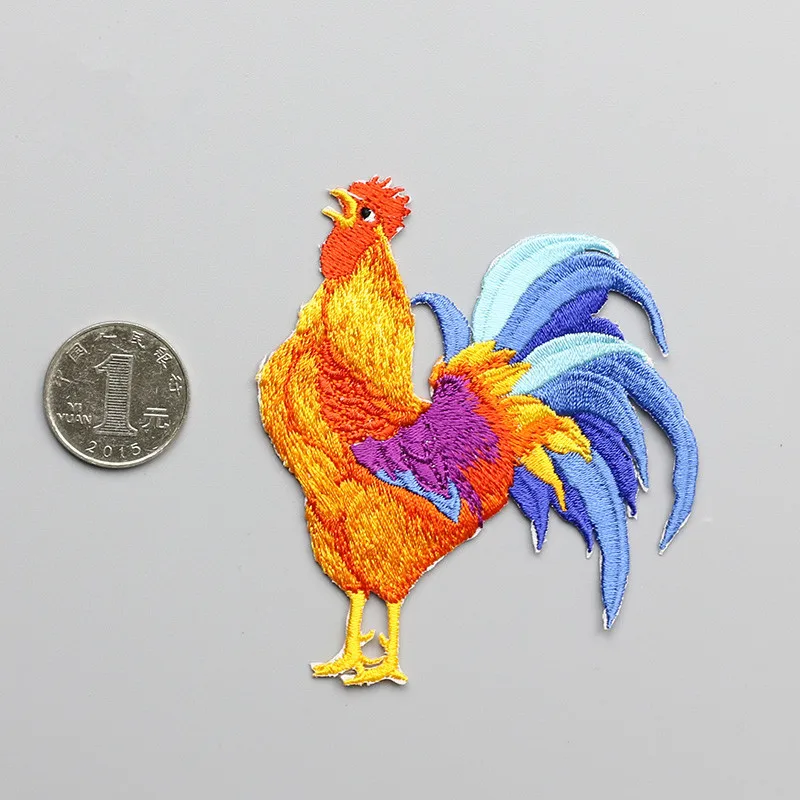 1 Piece Embroidery Hen Cock Rooster Patches for Clothes Chicken Animal Hole Repair Decoration Iron On | Дом и сад