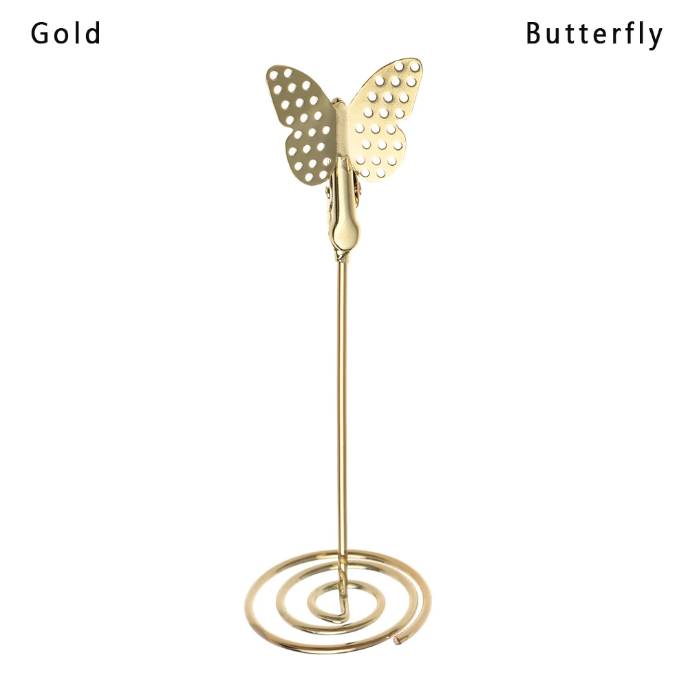 Butterfly Gold Прохладный Свадебные держатель карточки с именем гостя Романтический бабочка Фламинго фото клип Настольный номер стенд - Цвет: Butterfly Gold
