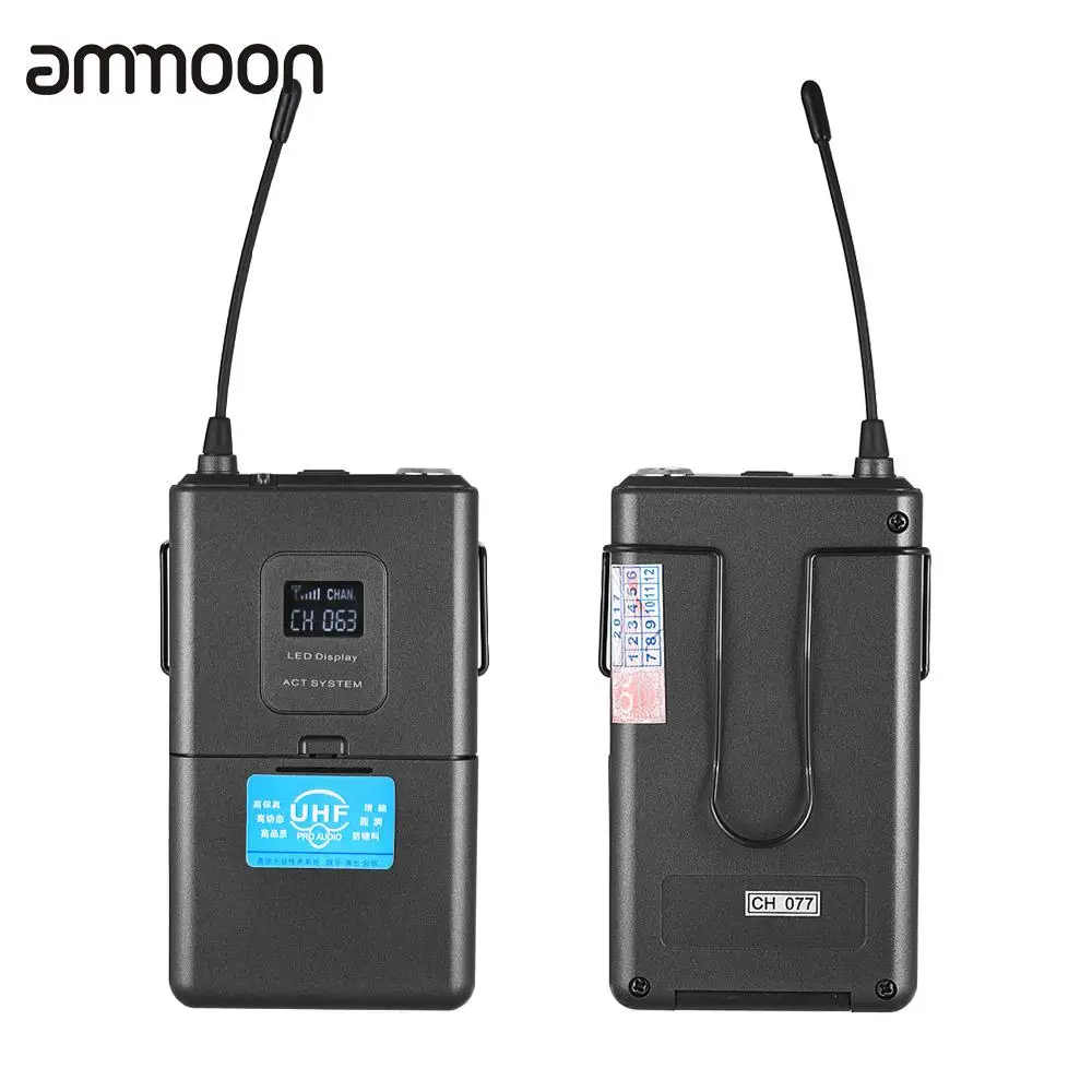 Ammoon 4S Профессиональный 4 канал частоты UHF Беспроводные ПЕТЛИЧНЫЕ воротник с отворотом клип на микрофон системы 4 микрофона 1 беспроводной приемник