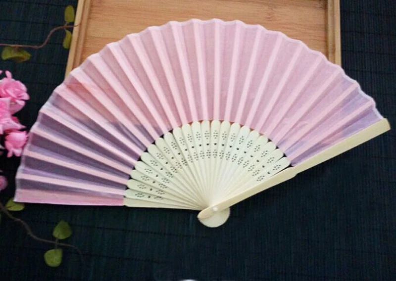 Черный белый или розовый цвет 200 шт. роскошный Шелковый веер в элегантной