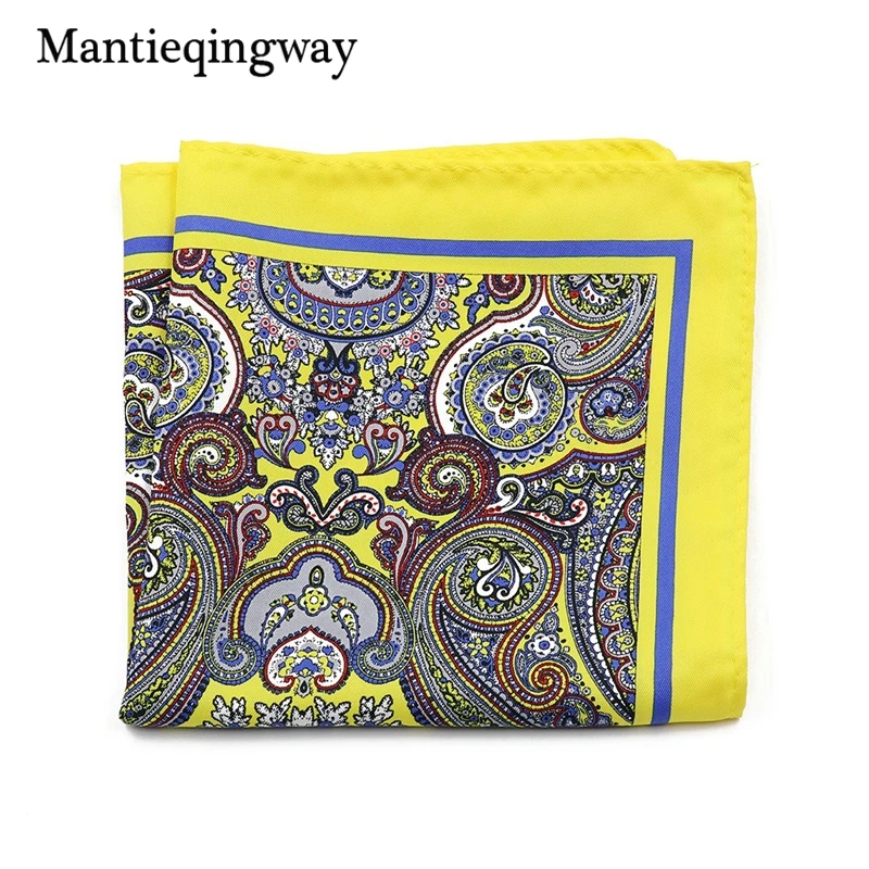 Mantieqingway Винтаж Дамы Пейсли Цветочный Карманный платок квадратный свадебные