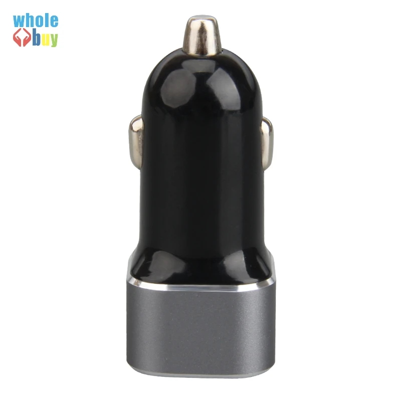 

50pcs/lot USB Dual Port Universal Micro Car Charger 2 USB Devices adapter for iphone for samsung for HTC