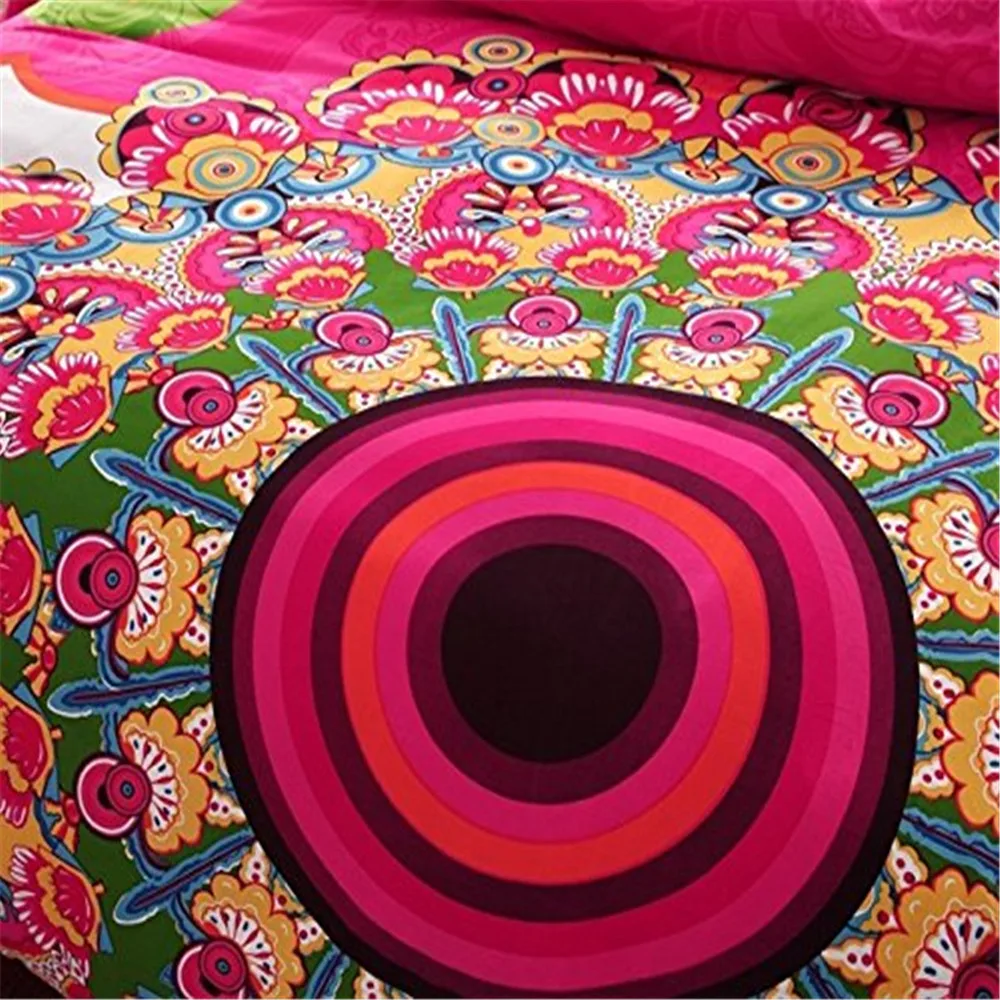 Fadfay Bohemian Bedding Sets National Style Bedclothes 4Pcs Bed Flat Linen/Sheet Bohe Duvet Cover Set Print Pillowcase For Home | Дом и сад