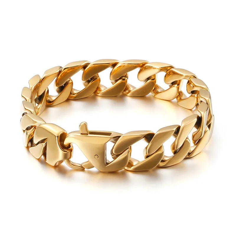 15 мм Серебряный цвет мужской велосипедный Браслет Золотая черная кисточка 316L