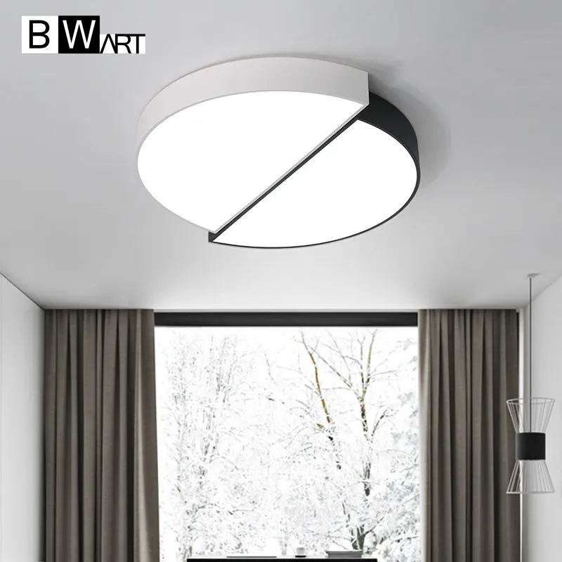 Bwart черный белый цвет полукруг сочетание современный светодиодный потолочный