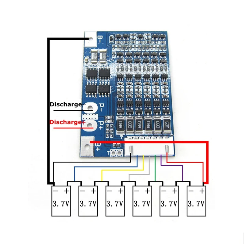 6S Li Ion 18650 литиевый аккумулятор BMS зарядное устройство Защитная плата 22 2 V с