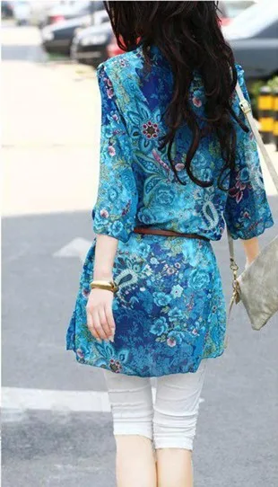 Женское шифоновое платье с v-образным вырезом и цветочным принтом женское